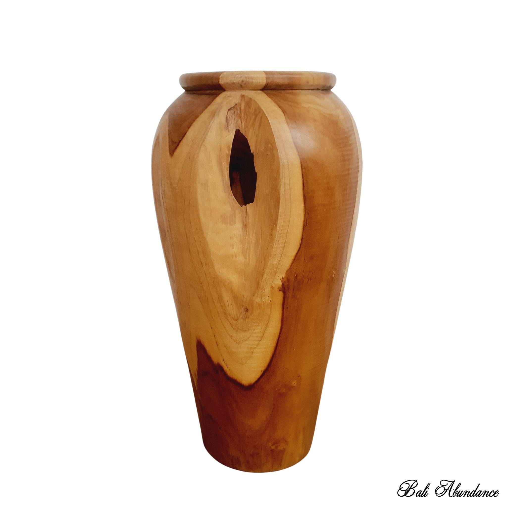 Premium Teak Wood Plant Pot - Handcrafted Indoor & Outdoor Planter for Succulents, Herbs, and Flowers | Perfect for Home, Garden, and Patio Decor