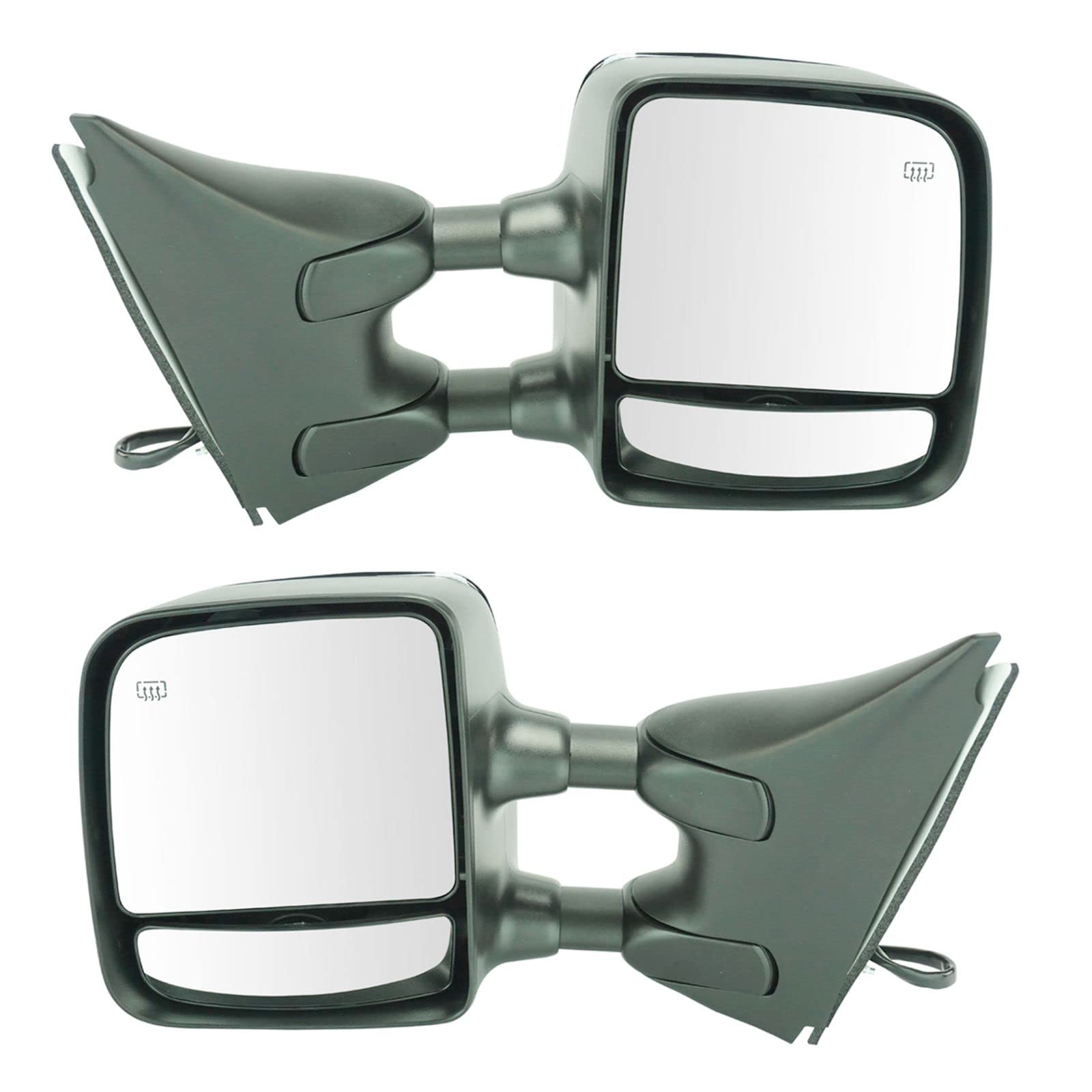 Heated Power Side Mirrors with Memory & Towing Function - Textured Black Chrome Pair for Nissan & Suzuki - Perfect for Off-Roading & Winter Driving