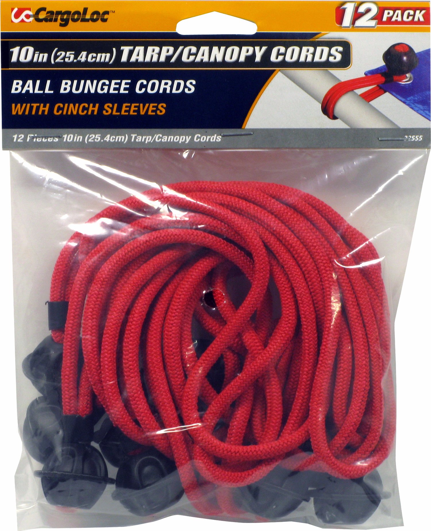12-Piece 10-Inch Red Tarp Cords - Heavy Duty Rope for Camping, Hiking, Emergency & Outdoor Gear Securing