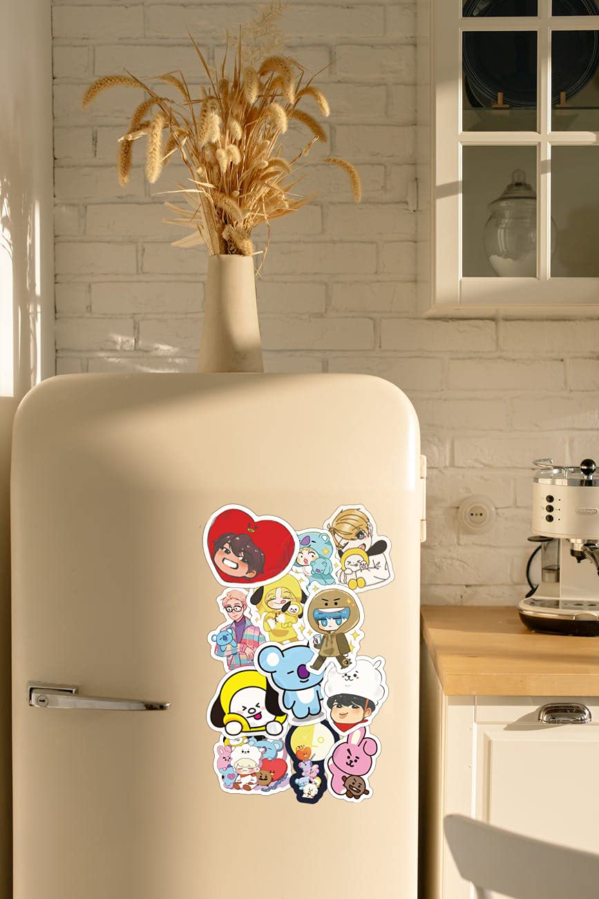 YEESACG - 61 Pack Cute BTS Album Bomb Stickers, Waterproof Vinyl Decals for Water Bottles, Laptops, Skateboards, Luggage, Phones & Motorcycles - Perfect for K-Pop Fans, Teens & Girls Room Decor, School Supplies & Gift Ideas
