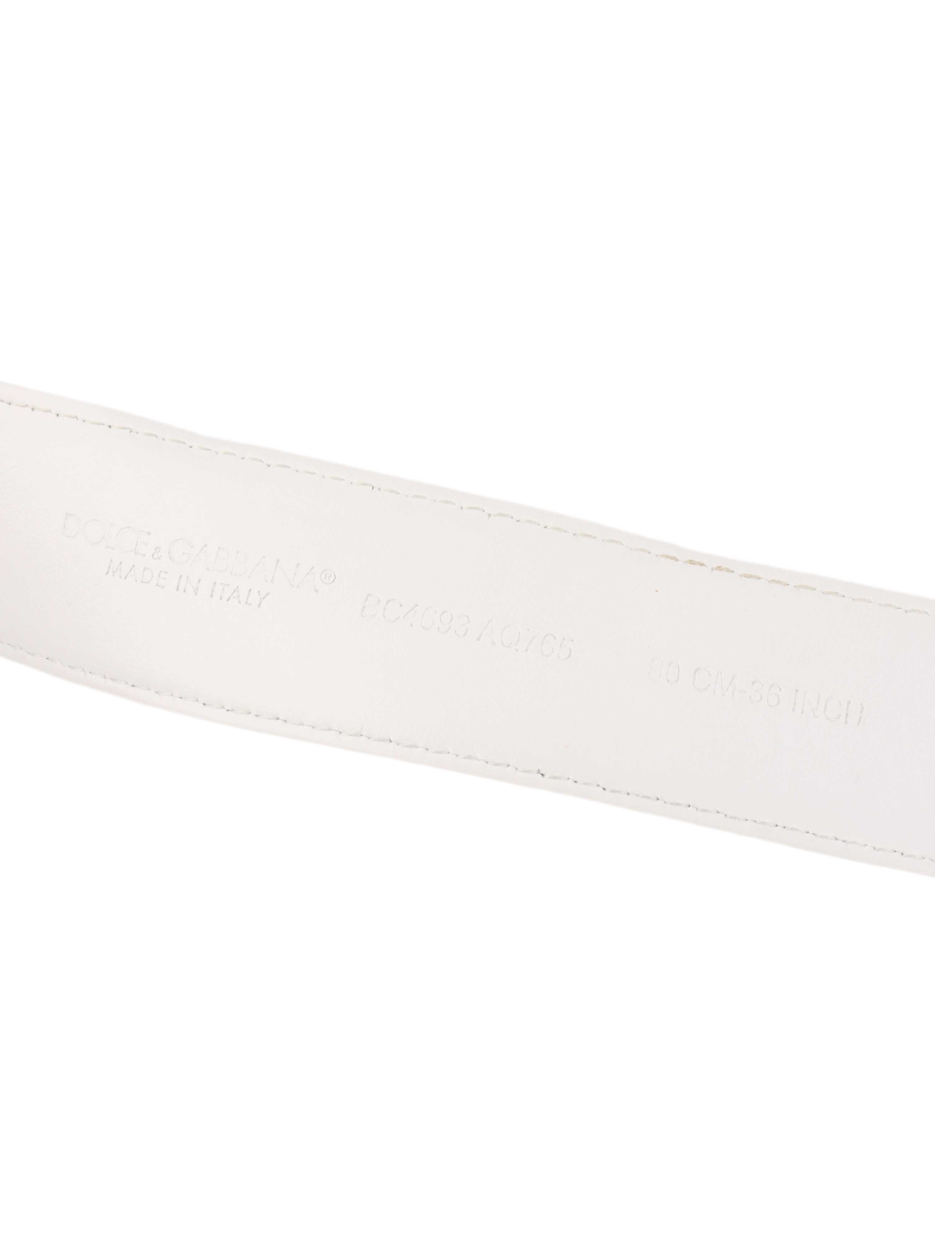 Dolce & Gabbana White Leather Belt for Men - Luxury Designer Fashion Accessory | Perfect for Casual Wear, Office & Special Occasions