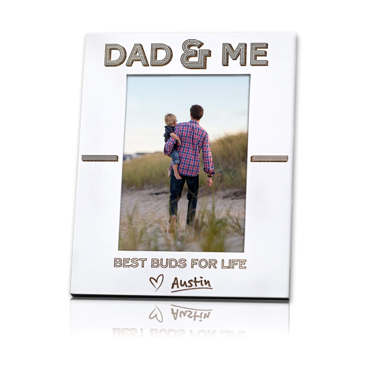 Personalized Dad & Me Picture Frame - Custom Photo Gift for Father's Day, Birthday & Family Memories - Perfect for Home, Office & Nursery Decor