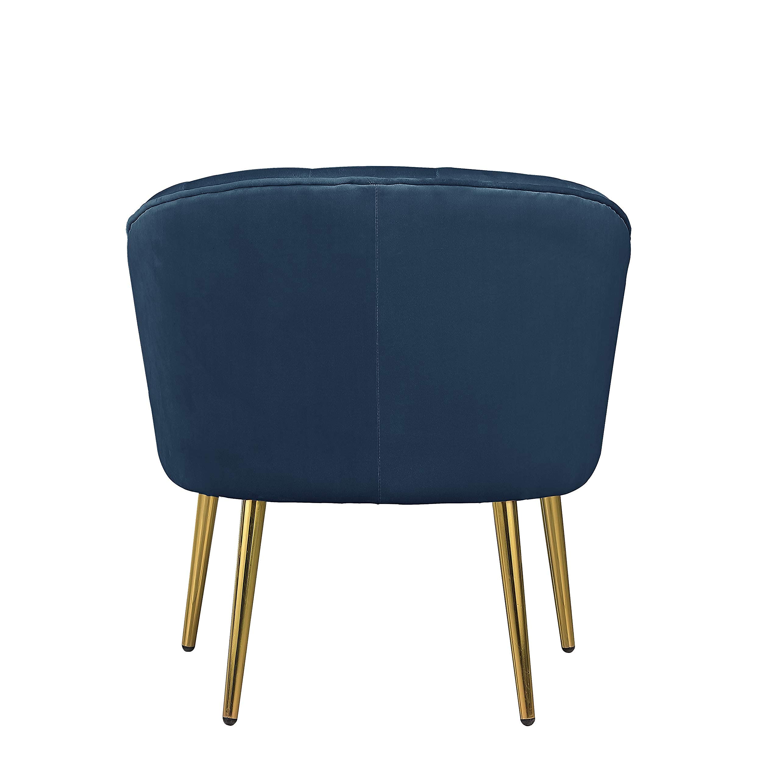 Modern Velvet Lounge Chair with Golden Metal Legs - Blue Accent Side Chair for Living Room, Bedroom, Dressing Room & Home Office - Perfect for Relaxing, Reading & Decorating Your Space