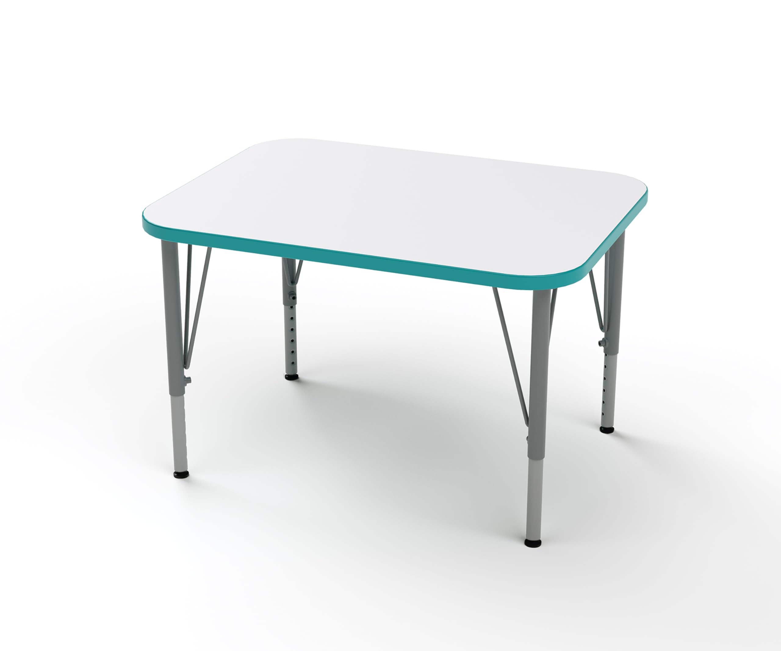 **Versa Desk Adjustable Height Kids Table - Large Rectangular Child Desk for School & Home, White/Ocean (14-23