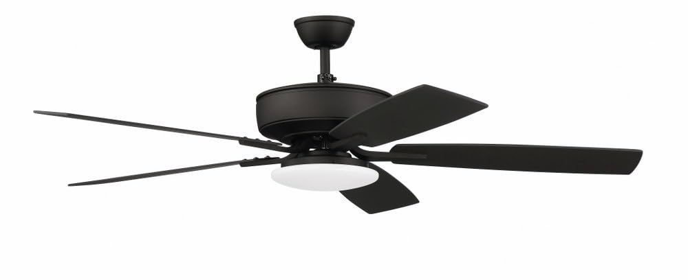 Craftmade P112ESP5-52ESPWLN 52 Inch Ceiling Fan with LED Light and Wall Control - 5 Reversible Espresso/Walnut Blades - Perfect for Living Room, Bedroom, and Outdoor Covered Patios