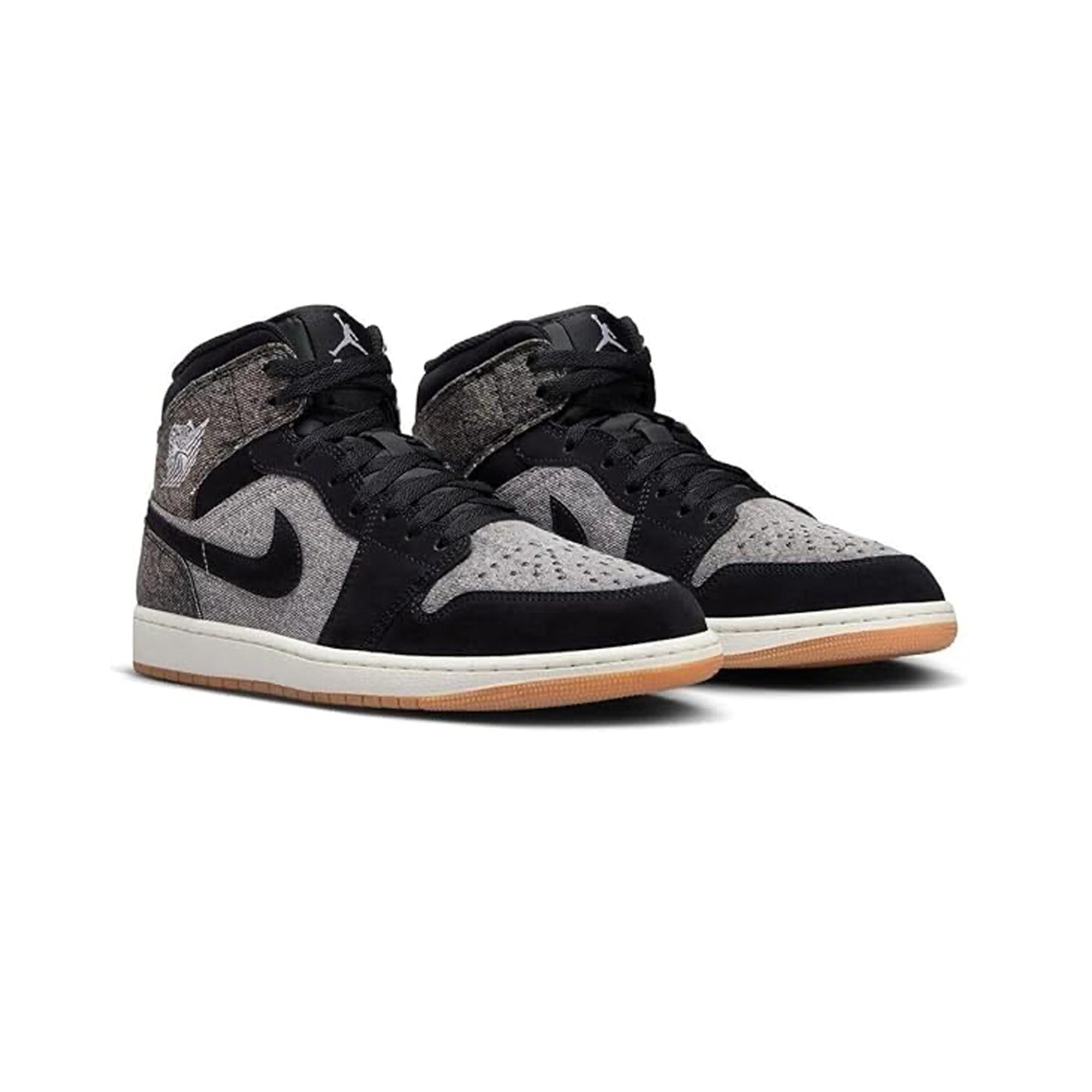 Air Jordan 1 Mid SE 'Black Denim' Men's Basketball Shoes - Retro Sneakers for Streetwear & Casual Outfits | Perfect for Urban Fashion & Everyday Wear