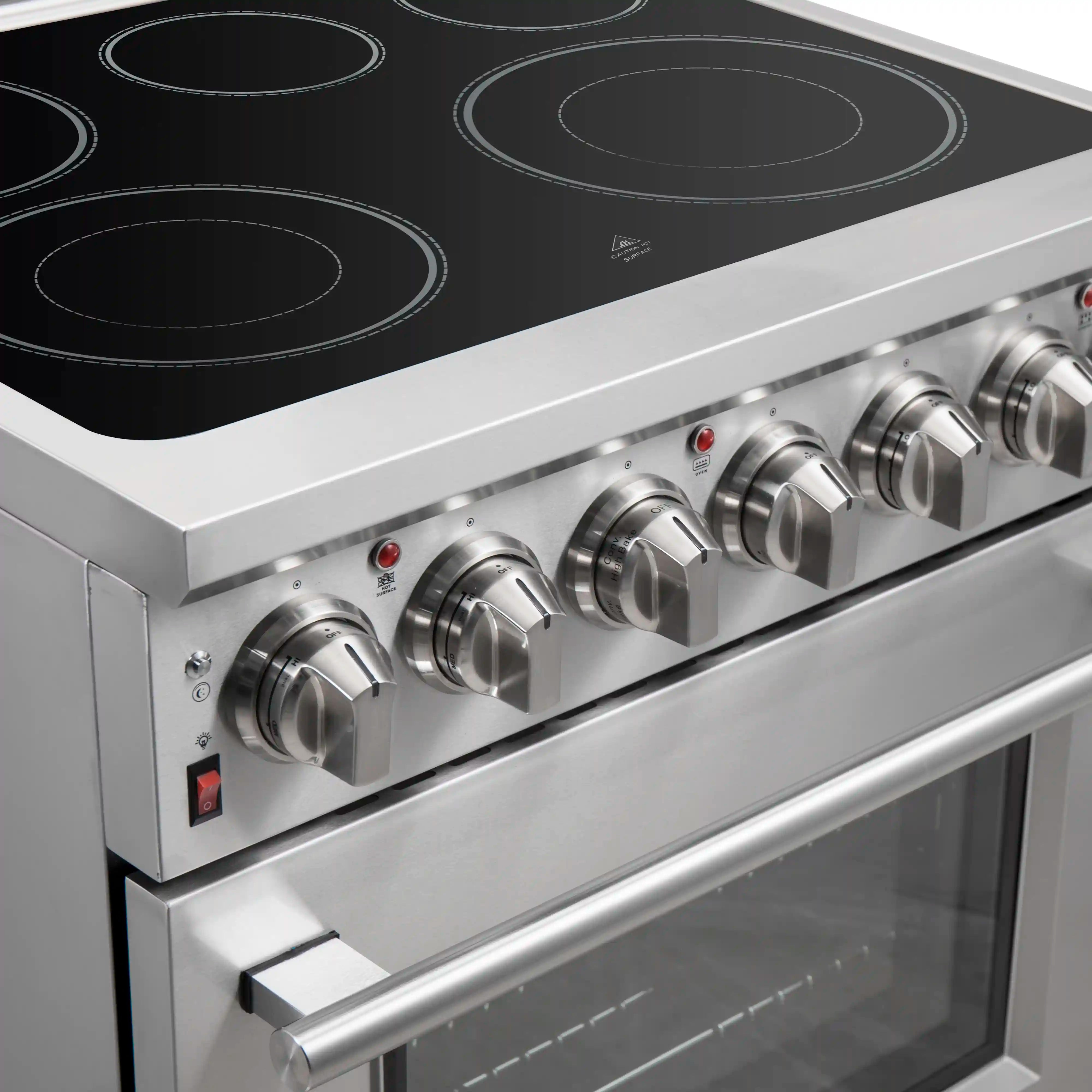 Forno Massimo 30 Inch Freestanding Electric Range - Stainless Steel Oven with 5 Burners & Convection (FFSEL6020 30) - Perfect for Home Kitchens & Small Restaurants