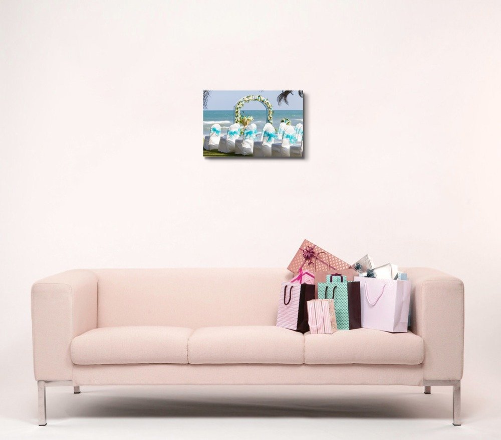 Romantic Beach Wedding Canvas Print - 16x24 Inch Stretched Wall Art for Home & Office Decor | Ready to Hang Gallery Wrapped Giclee Painting | Perfect for Living Room, Bedroom or Wedding Gift