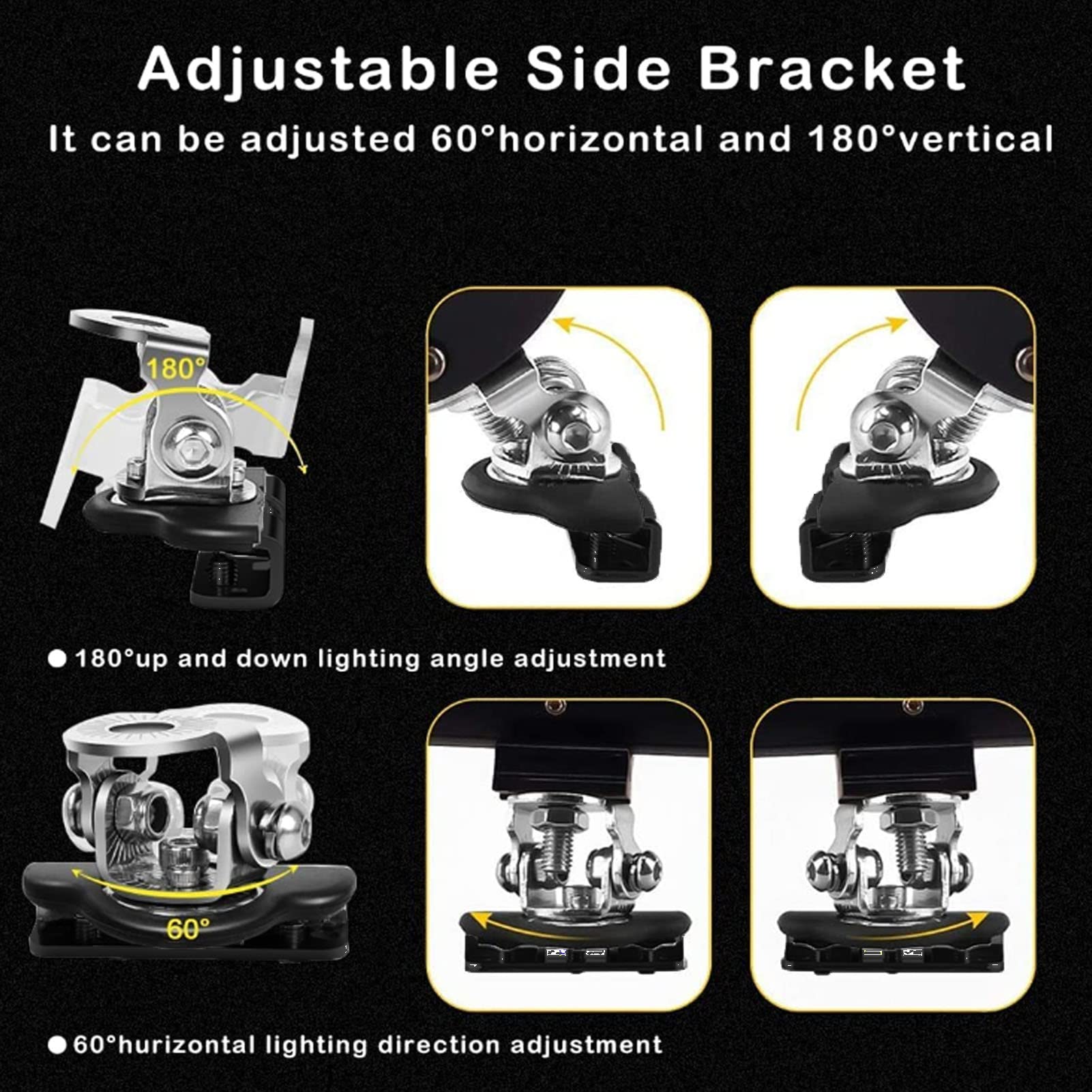 Qiilu Universal 2-Piece Adjustable LED Light Bar Mounting Bracket Kit - Heavy Duty Hood/Pillar Clamp for Off-Road Trucks, UTVs, SUVs & Sedans | Perfect for Night Driving, Work Lighting & Outdoor Adventures