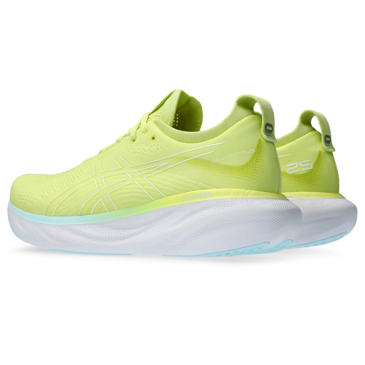 ASICS Gel-Nimbus 25 Men's Running Shoes - Lightweight Cushioned for Long Distance & Marathon Training - Yellow/White Colorway - Perfect for Road Running & Gym Workouts