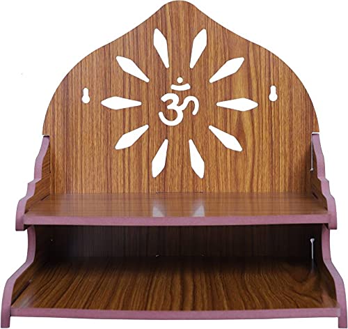 Handcrafted Engineered Wood Home Temple for Durga Pooja, Navratri & Ganesh Chaturthi - Christmas & New Year Special Decor for Hindu Worship