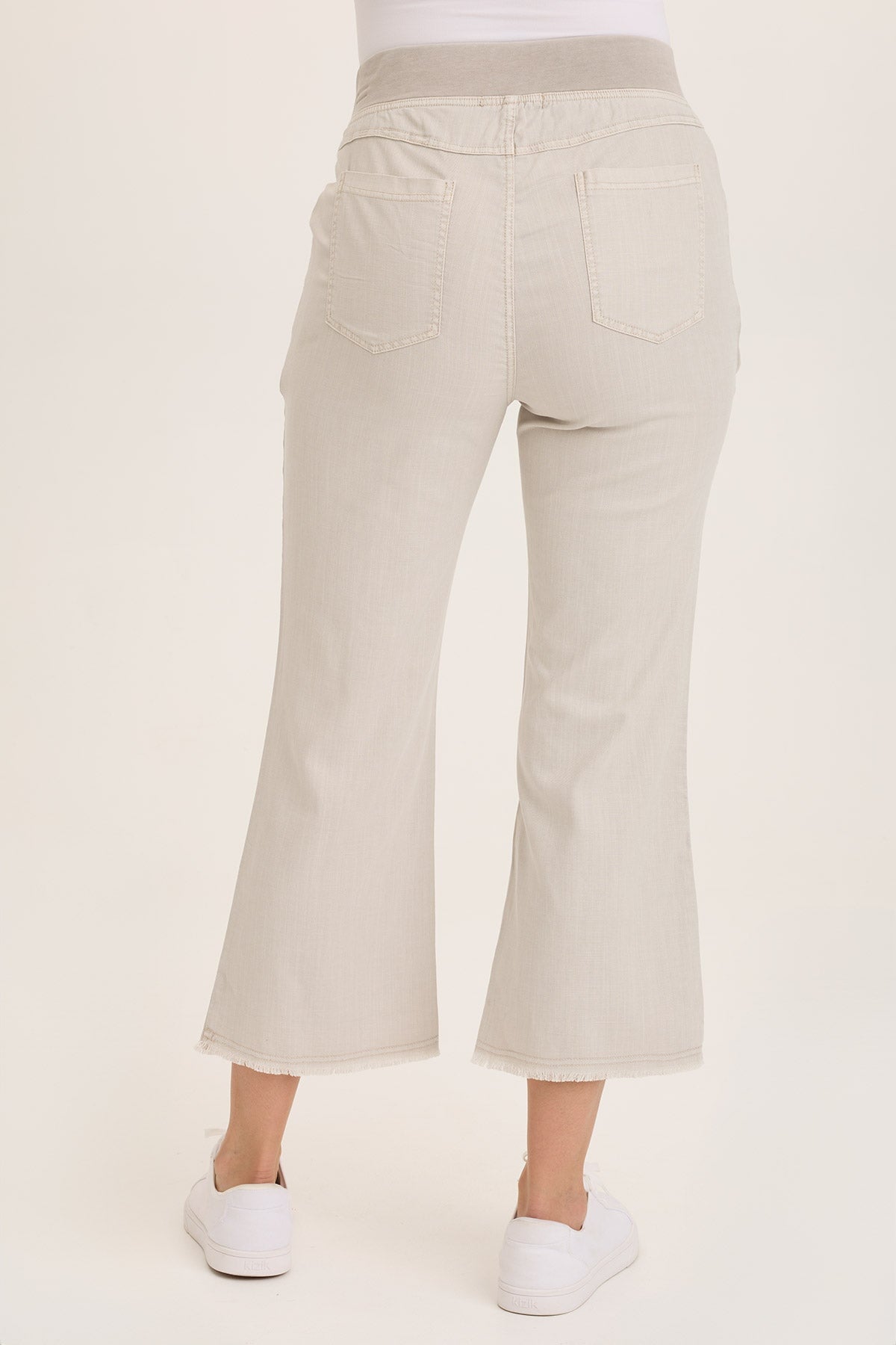 Lorilei Women's Twill Flare Pull On Pants - Comfortable High Waisted Stretch Trousers for Work, Office & Casual Wear
