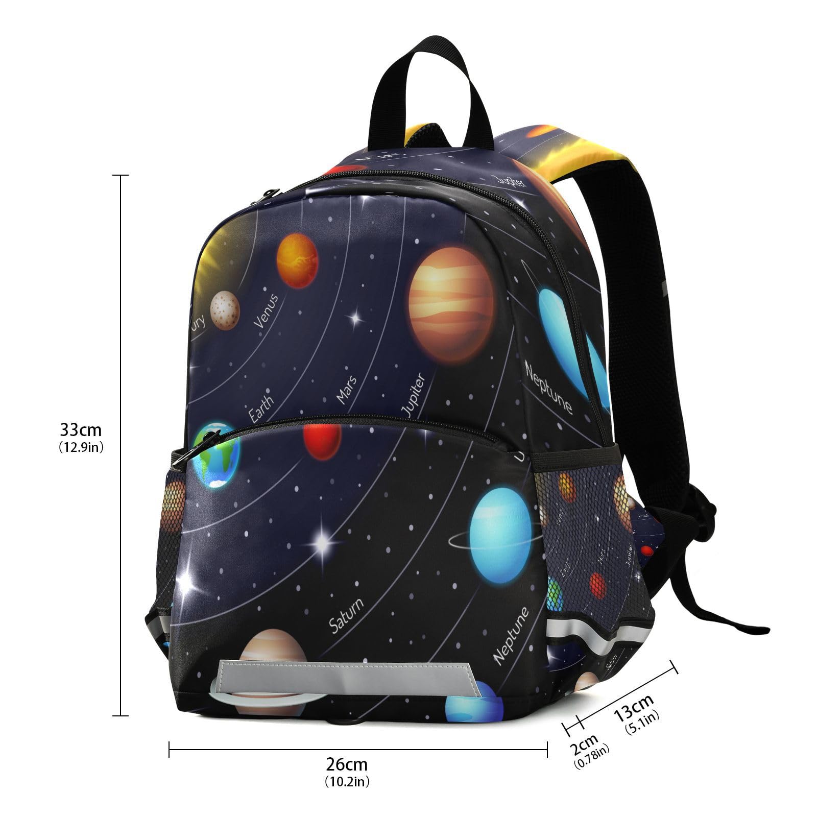 Solar System Planet Backpack for Kids - Boys & Girls Toddler Bookbag with Leash, Preschool & Kindergarten School Bag, Elementary Daypack for Travel, Nursery & Primary Students - Perfect for School, Daycare & Outdoor Adventures