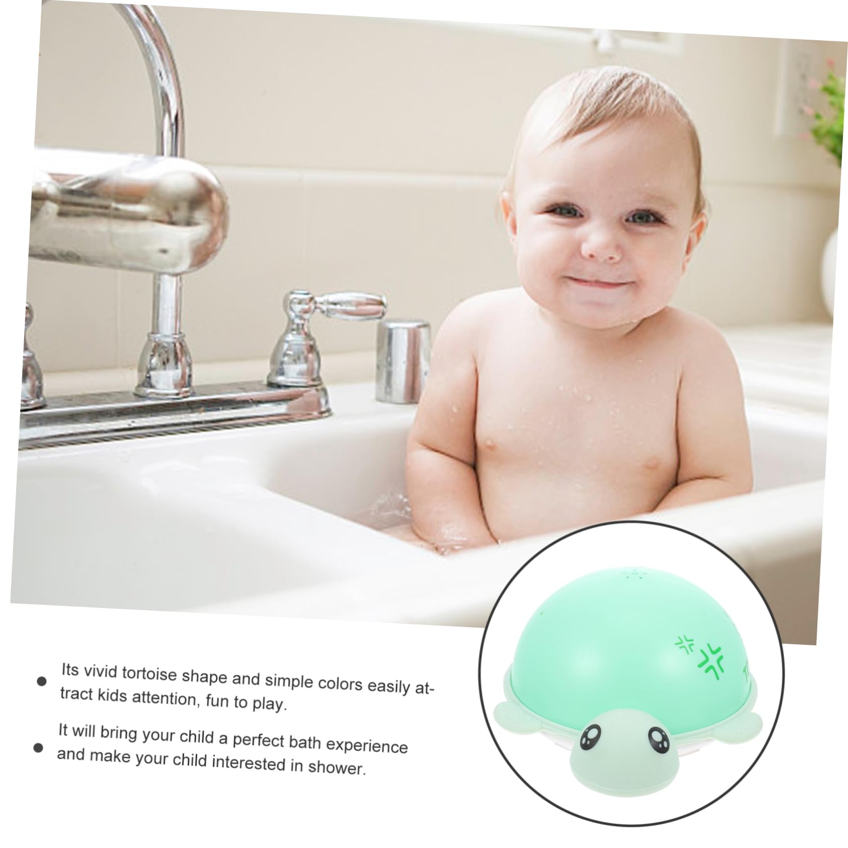 FAVOMOTO 4 Pack Green Water Spray Turtle Bath Toys - Fun Summer Water Spraying Toys for Kids Pool, Beach & Outdoor Play