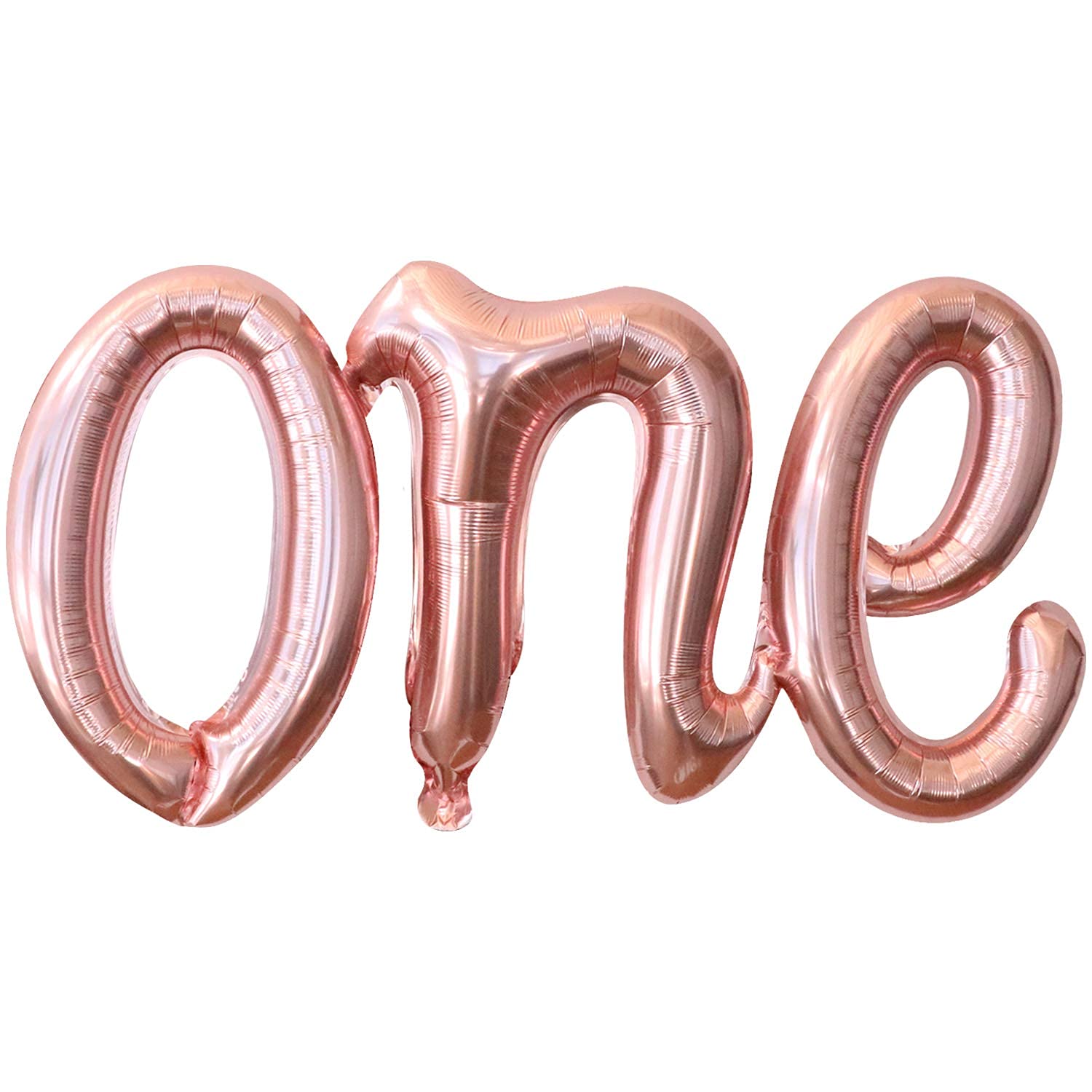 KatchOn 20 Inch Rose Gold 'One' Foil Balloon Letters - First Birthday Decorations for Girls | Sweet Peach Themed Party Supplies | Perfect for 1st Birthday Parties, Baby Showers & Gender Reveals