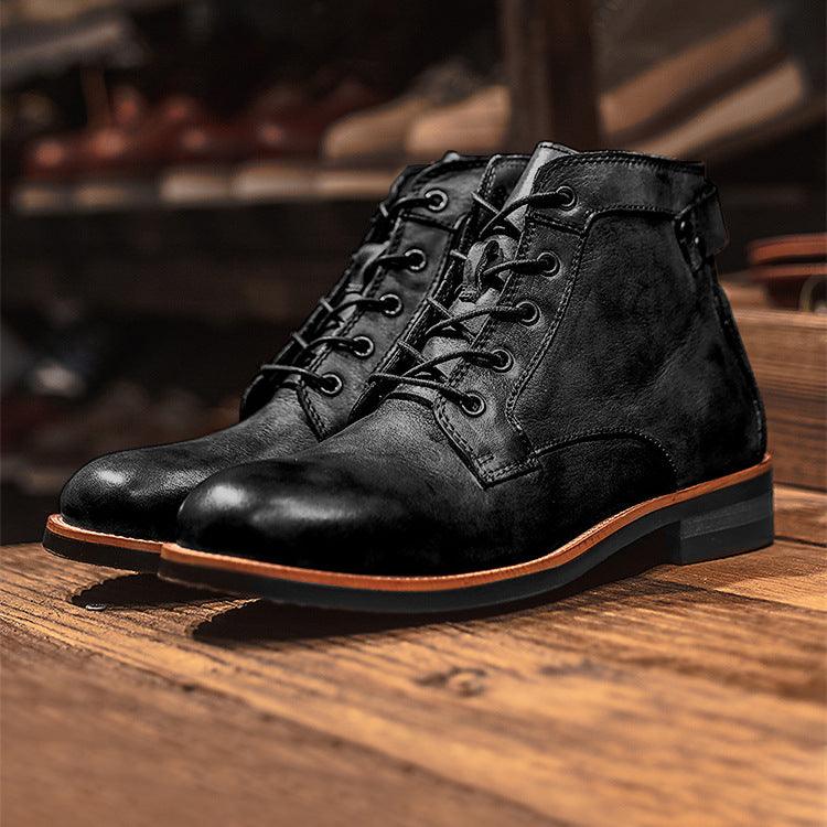 Lovevop Ami Khaki Style Martin Boots for Men - Comfortable & Durable Ankle Boots for Casual Wear, Outdoor Hiking & Street Fashion