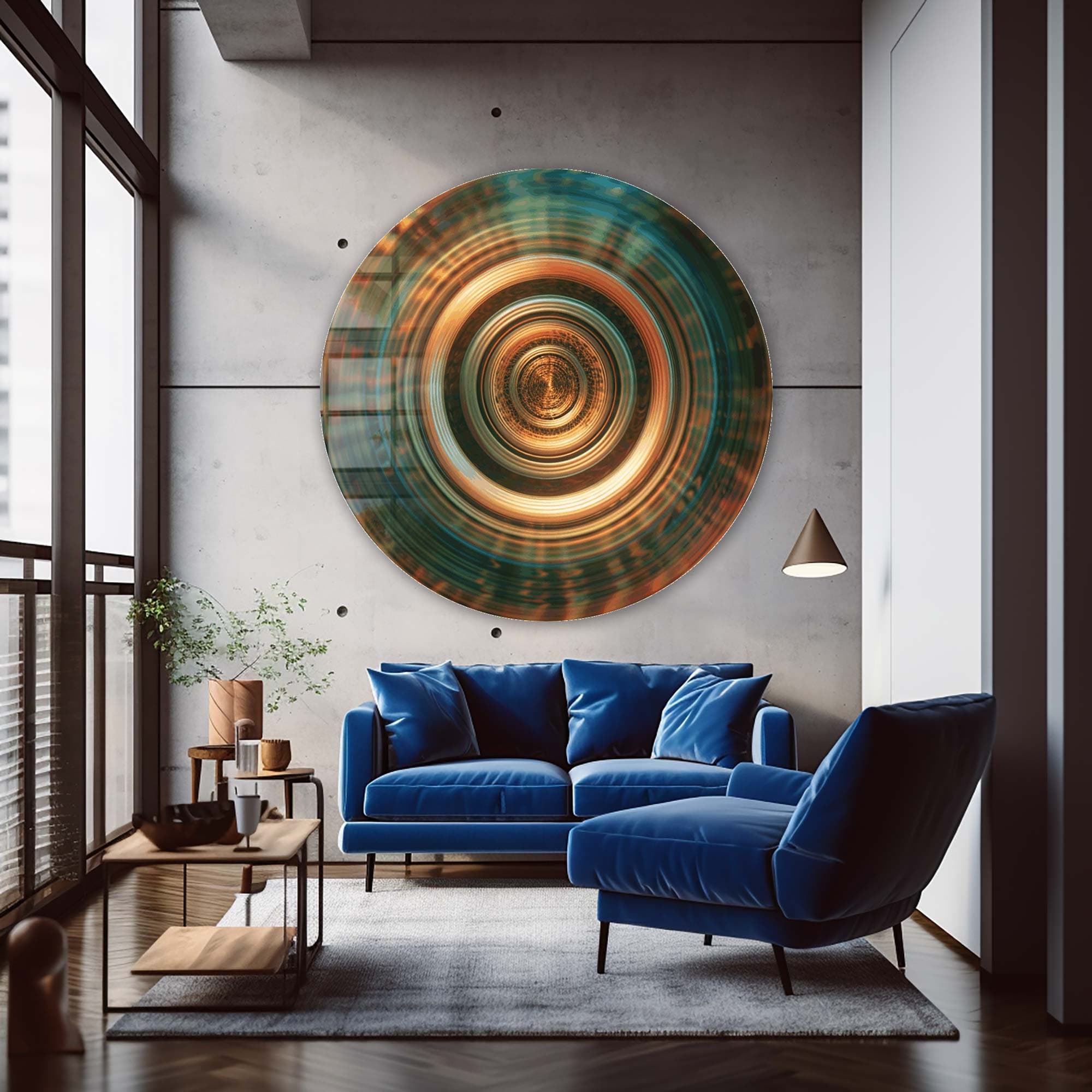 Enigma Rounded Glass Wall Art - Modern Abstract Home Decor for Living Room, Bedroom & Office - Perfect for Gifts & Interior Design