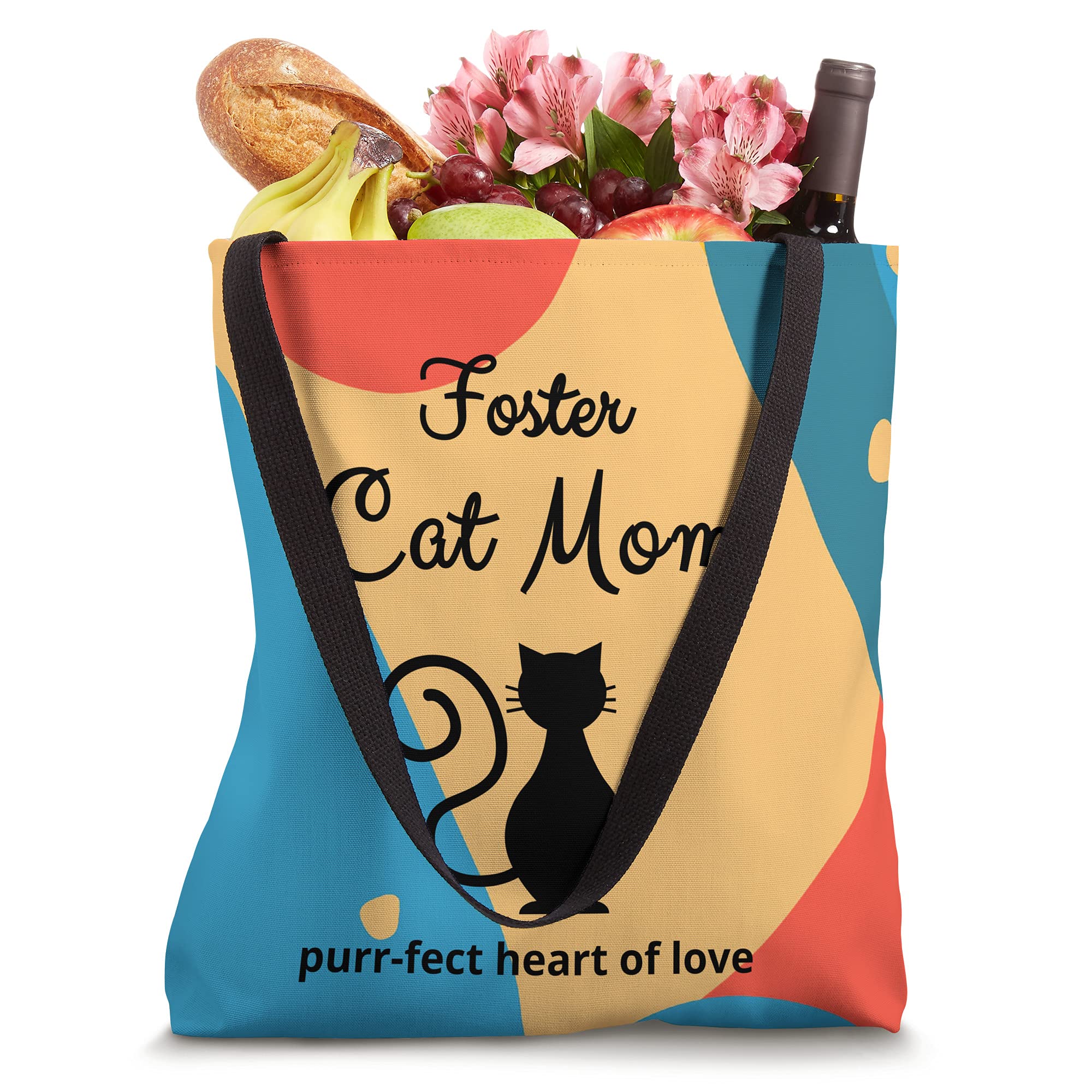 Cat Rescue Mom Tote Bag - Cute Foster Cat Mom Gift for Animal Lovers - Perfect for Shelter Volunteers & Pet Adoption Events