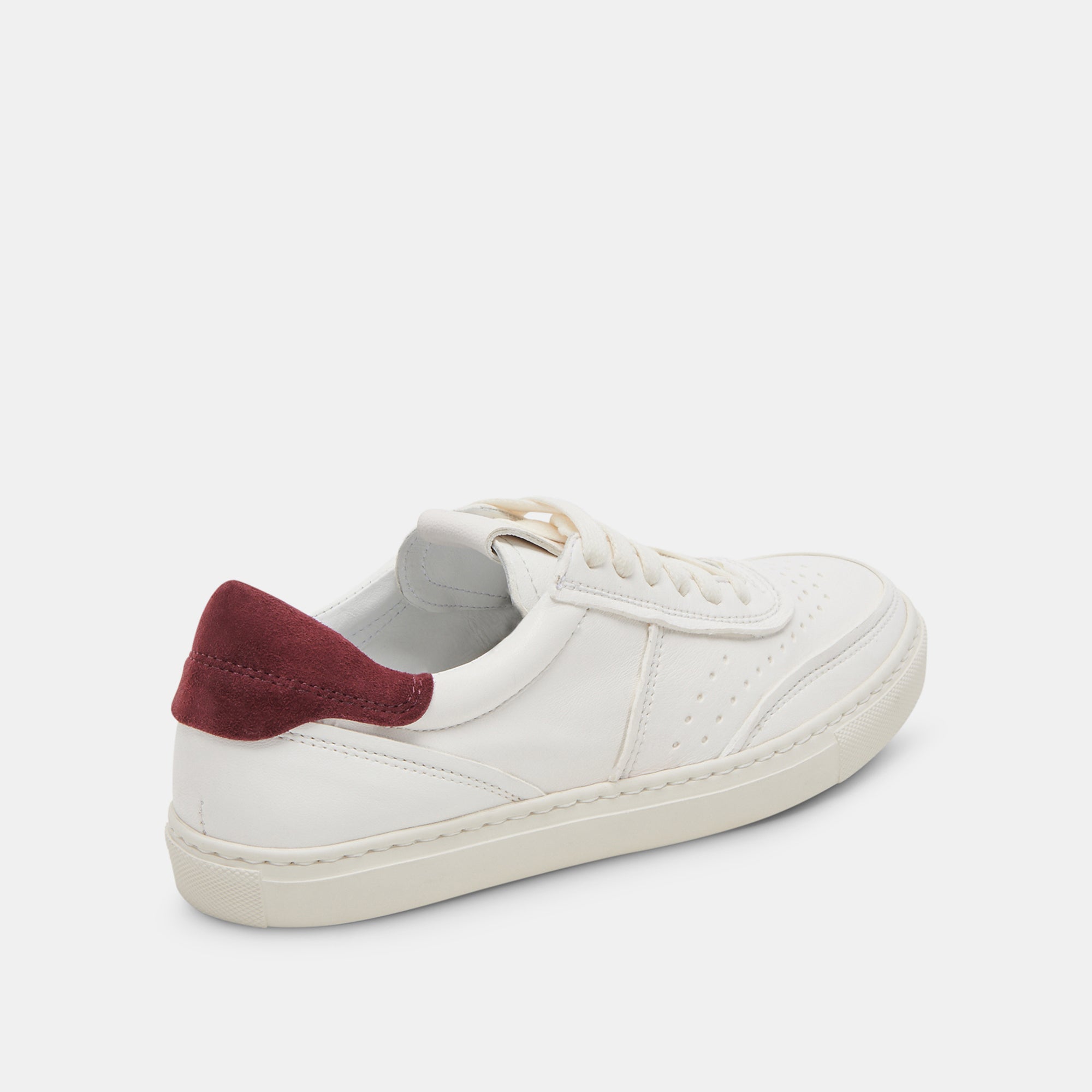 Boden White & Maroon Leather Sneakers for Women - Comfortable Casual Shoes for Walking, Running & Everyday Wear