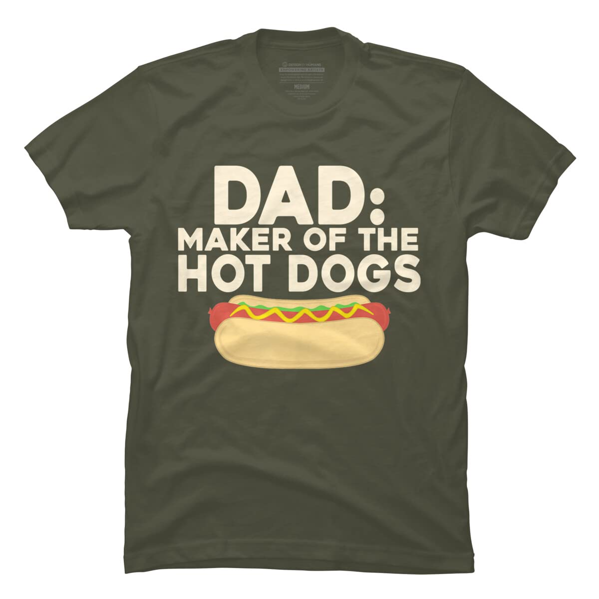 Design By Humans Men's Dad Maker of The Hotdogs Funny Graphic T-Shirt - Cool Casual Tee for Fathers Day, BBQ Parties & Everyday Wear