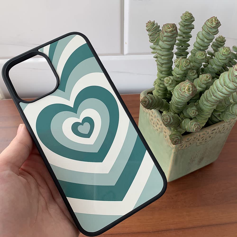 Aesthetic Green Heart Phone Case for iPhone 7/8 - Cute Protective Cover with Trendy Design | Perfect for Everyday Use, School, Work & Travel
