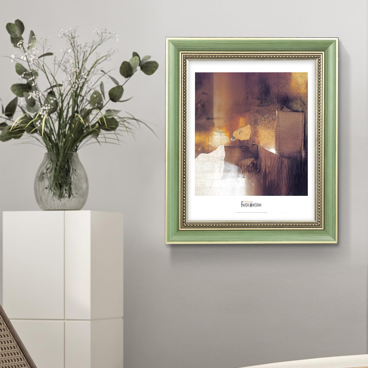 Vintage 4x6 Wood Picture Frame - Green with Glass for Wall or Table Display