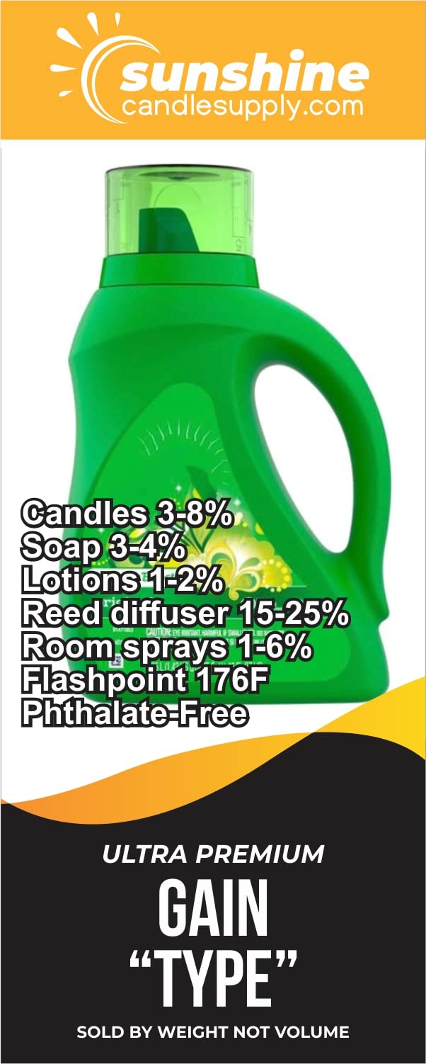 Gain Original Type Ultra Premium Fragrance Oil for Candles & Soap - 64oz Half Gallon - Long Lasting Scent for Home, Spa & DIY Projects