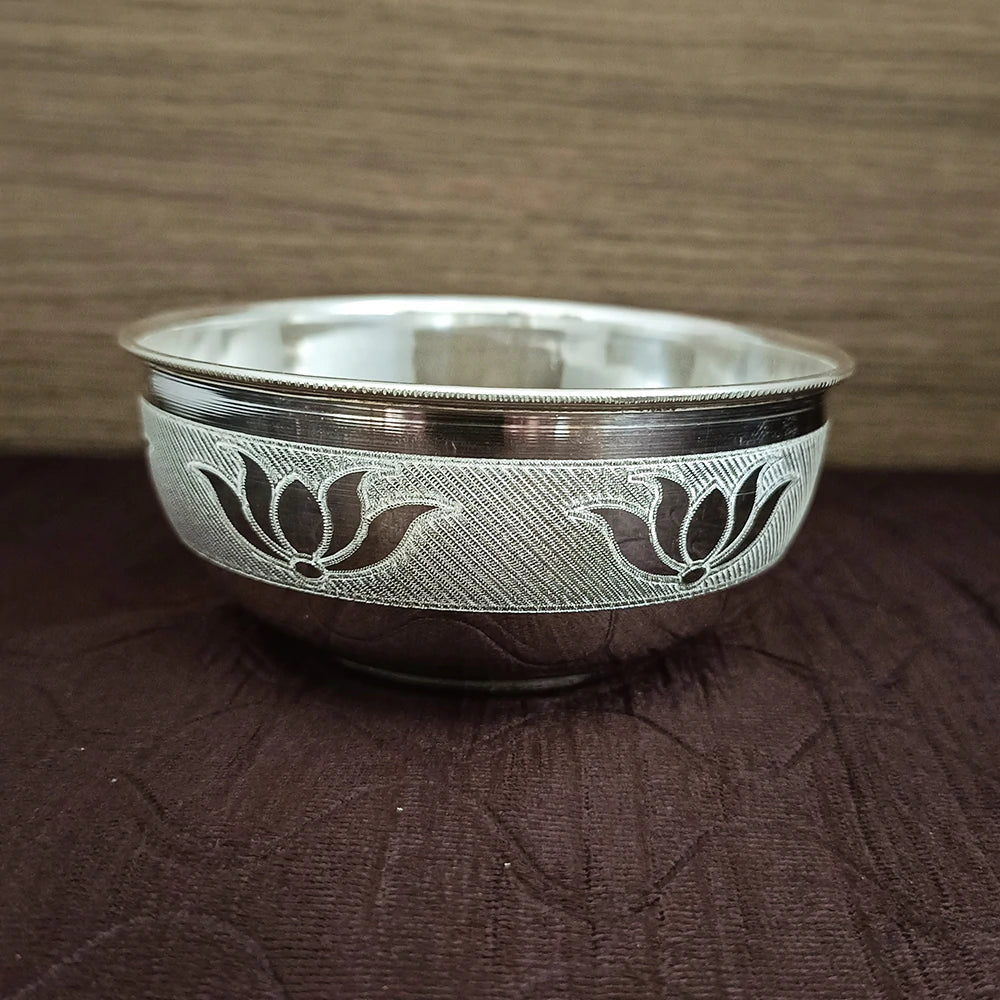 925 Sterling Silver Designer Bowl - Elegant Handcrafted Home Decor for Dining Table, Centerpiece, Gift & Jewelry Display (Design 35)
