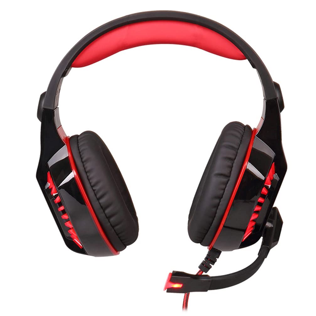 Milisten Noise Cancelling Headphones - Wireless Bluetooth Gaming Headset with Soft Earmuffs, 3.5mm Wired Option for PC/Computer Games (Black & Red) - Perfect for Gaming, Work from Home & Travel