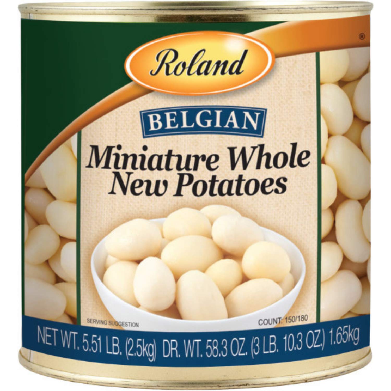 Roland Foods Miniature Whole New Belgian Potatoes - 5.51 lb Can (Pack of 2) | Premium Canned Potatoes for Salads, Stews & Side Dishes | Non-GMO, Gluten-Free