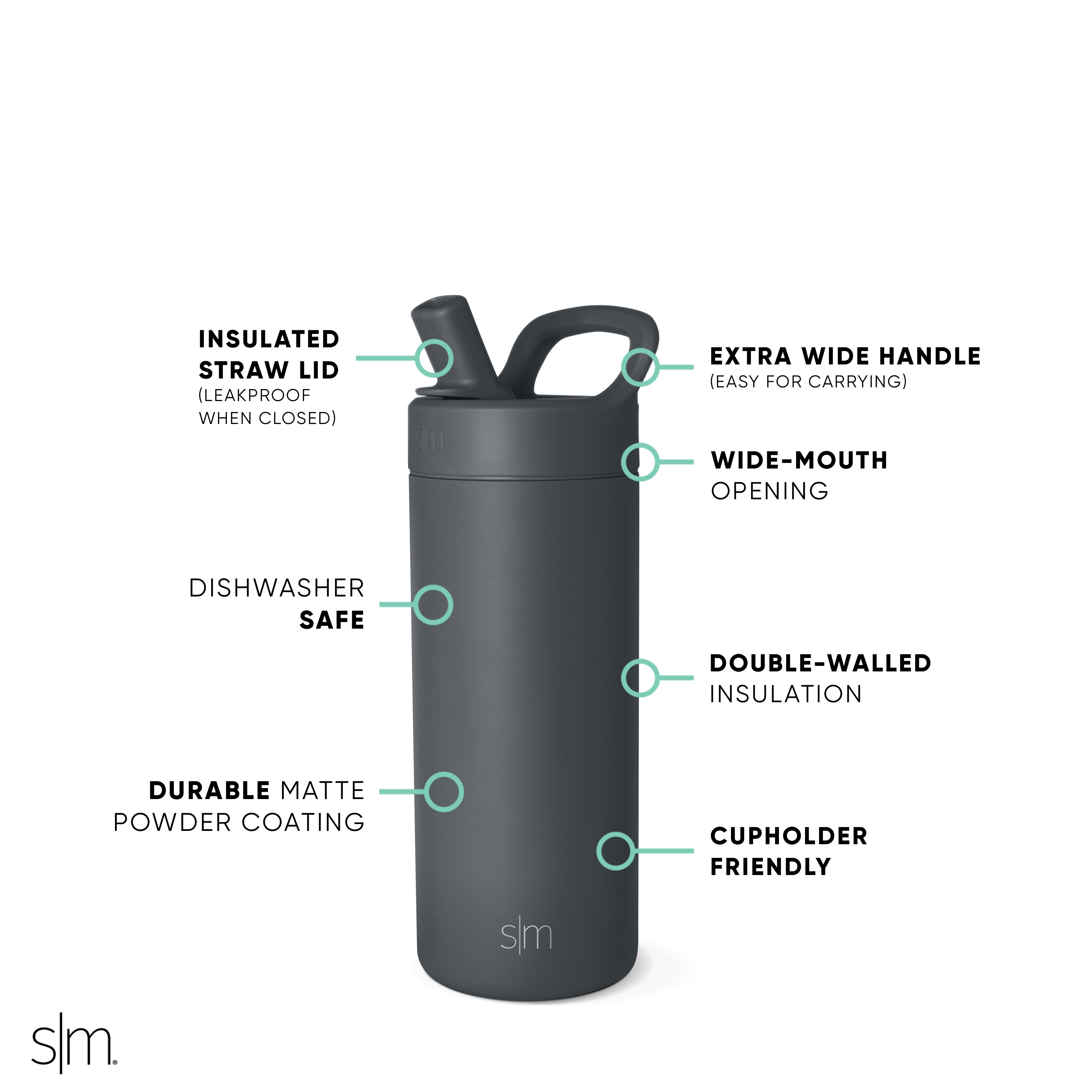 Stainless Steel Manual Straw Lid Tumbler Cup - Insulated Travel Mug for Hot & Cold Drinks - Perfect for Office, Gym, and Outdoor Activities