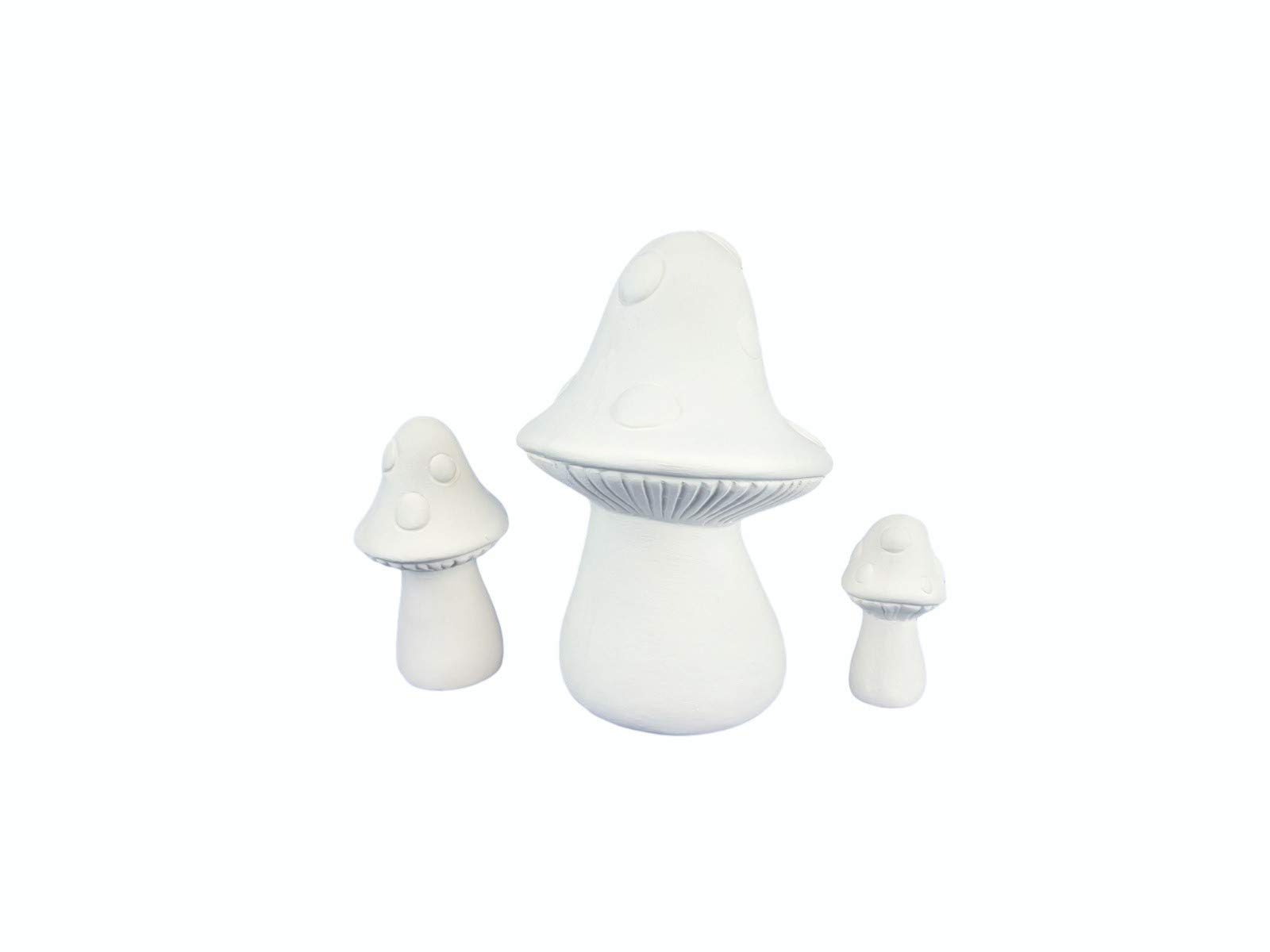 Ready-to-Paint Ceramic Mushroom Bisque Set - DIY Craft Kit for Home Decor, Garden Ornaments & Gift Painting Projects