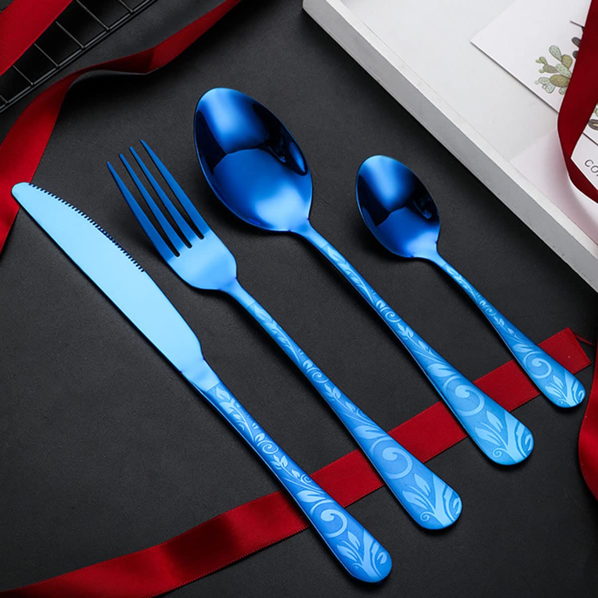 IKXO 40-Piece Stainless Steel Flatware Set for 10 - Mirror Polished Silverware Cutlery Set for Kitchen, Party, Restaurant - Elegant Dining Utensils for Everyday Use, Dinner Parties & Formal Occasions
