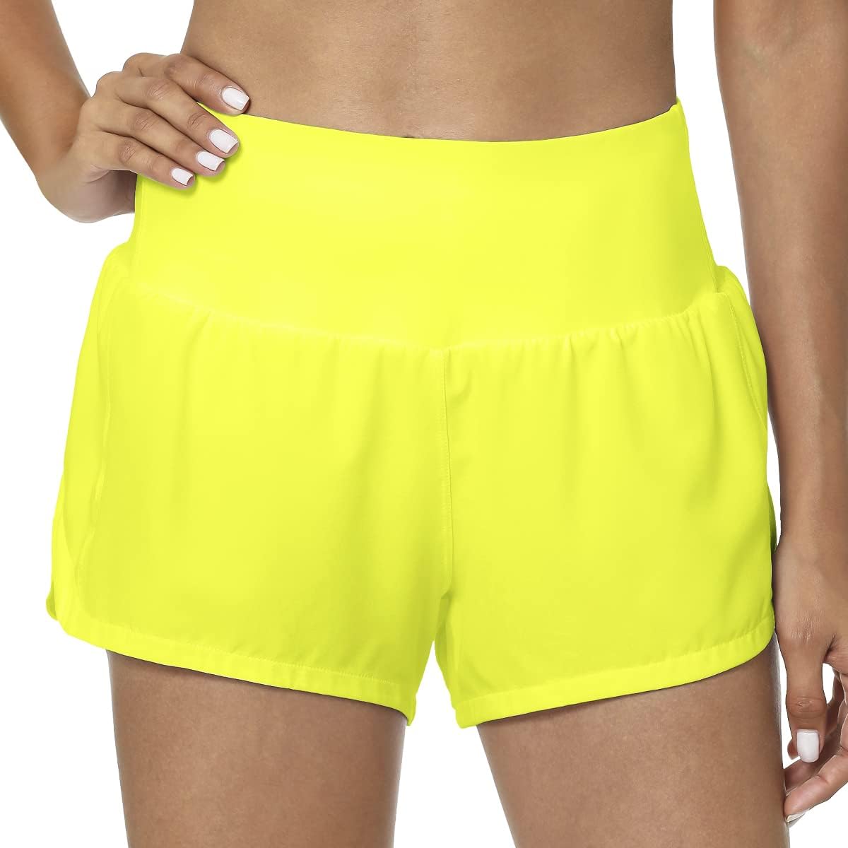 GYM RAINBOW Women's High Waisted Athletic Shorts - Lightweight Quick Dry Workout Running Shorts with Pockets for Yoga, Gym & Outdoor Activities
