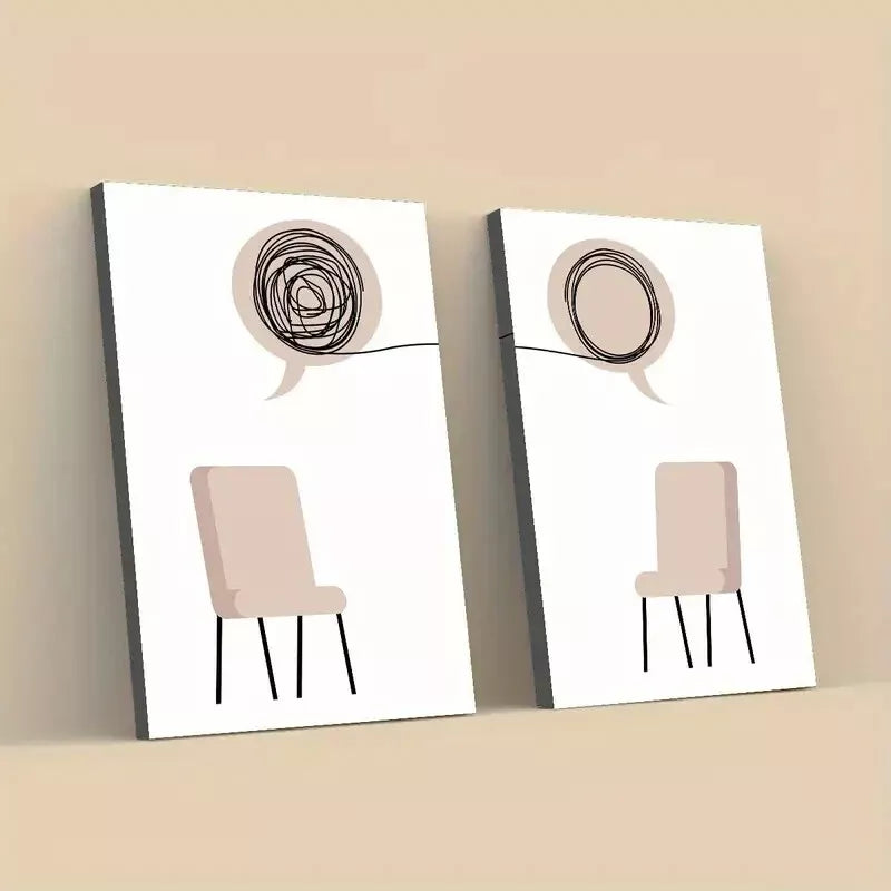 2pcs Modern Minimalist Art Framed Canvas Wall Decor 50x75cm - High Quality Print, 100% Australian Made, Ready to Hang - Perfect for Living Room, Bedroom & Office Decor