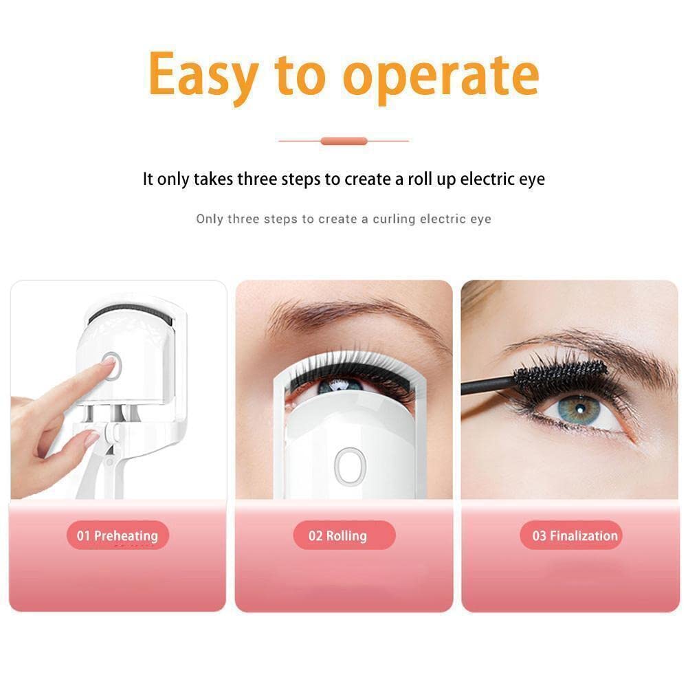Ultreos Electric Eyelash Curler with 2 Temperature Settings - Portable Heated Eyelash Curling Tool Heats in 30 Seconds for Perfect Lashes | Great for Travel, Home Use & Professional Makeup Application