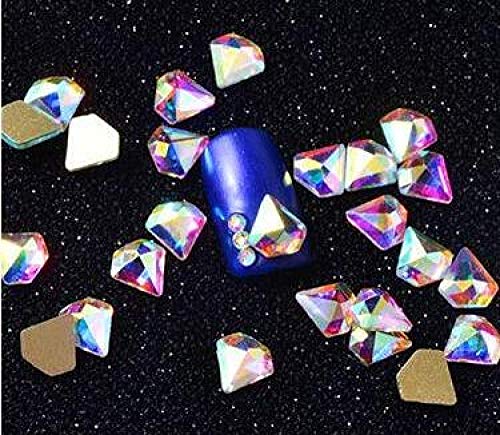 100Pcs AB Clear Rhinestone Nail Art Decorations 4-10mm Flatback Czech Crystal Stones for DIY Manicure, Wedding, Party Nails - Type 14