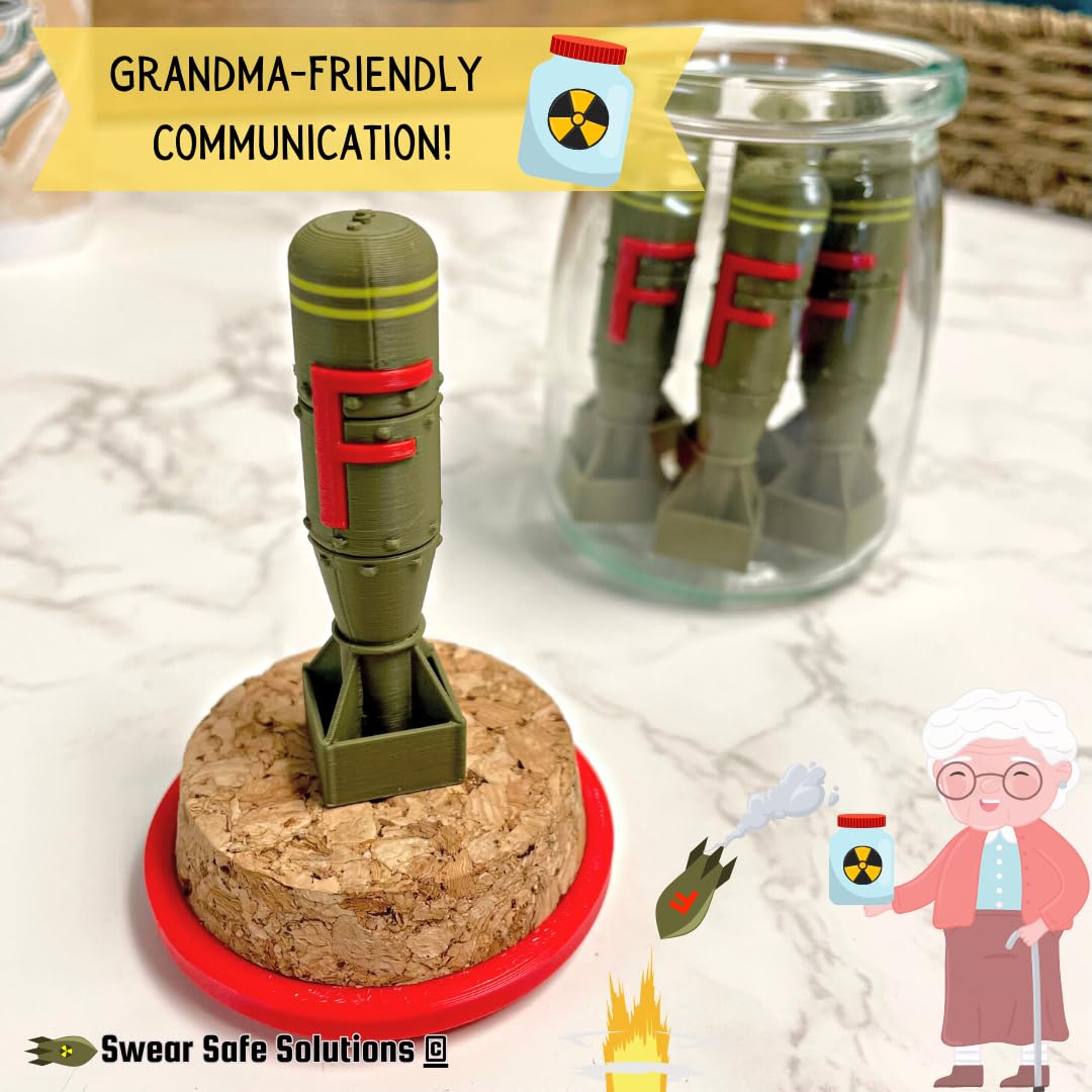 F Bomb Jar - Funny Office Desk Accessories & Decor for Men - Military Gifts for Army, Marines & Navy - Perfect for Office Pranks, Man Cave Decor & Military Appreciation Gifts
