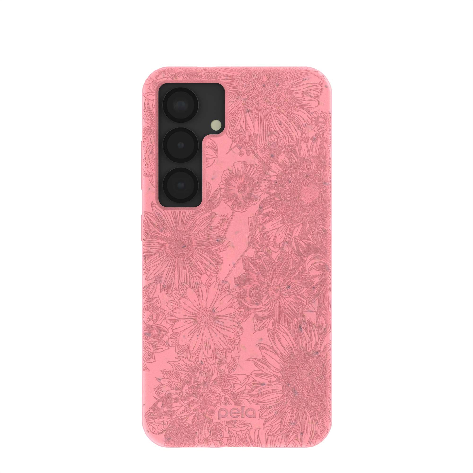 Bubblegum Pink Floral Samsung Galaxy S25 Phone Case - Cute Protective Cover for Girls & Women - Perfect for Everyday Use, School, Work & Travel