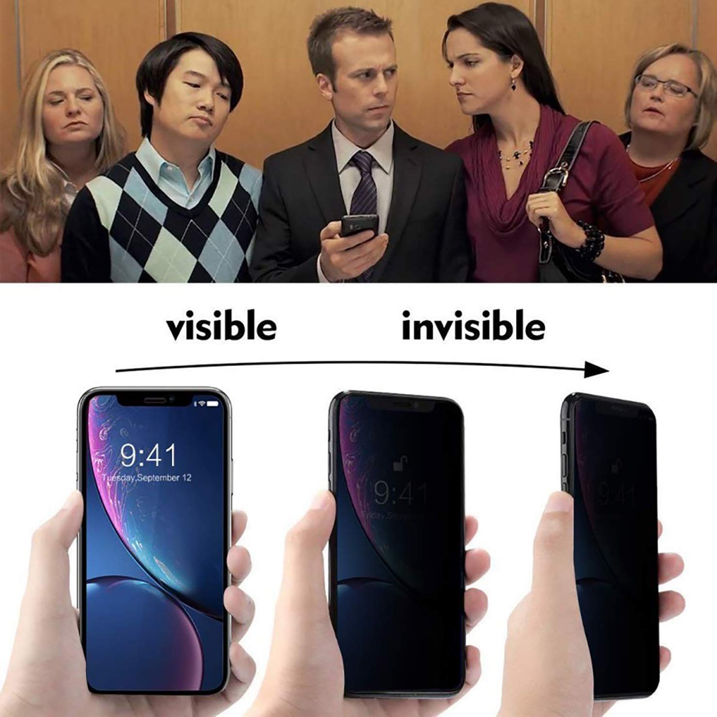 Magnetic Privacy Case for iPhone Xs Max & Xr - Anti-Spy Screen Protector with Strong Adsorption, Silver | Perfect for Office, Travel & Secure Mobile Use