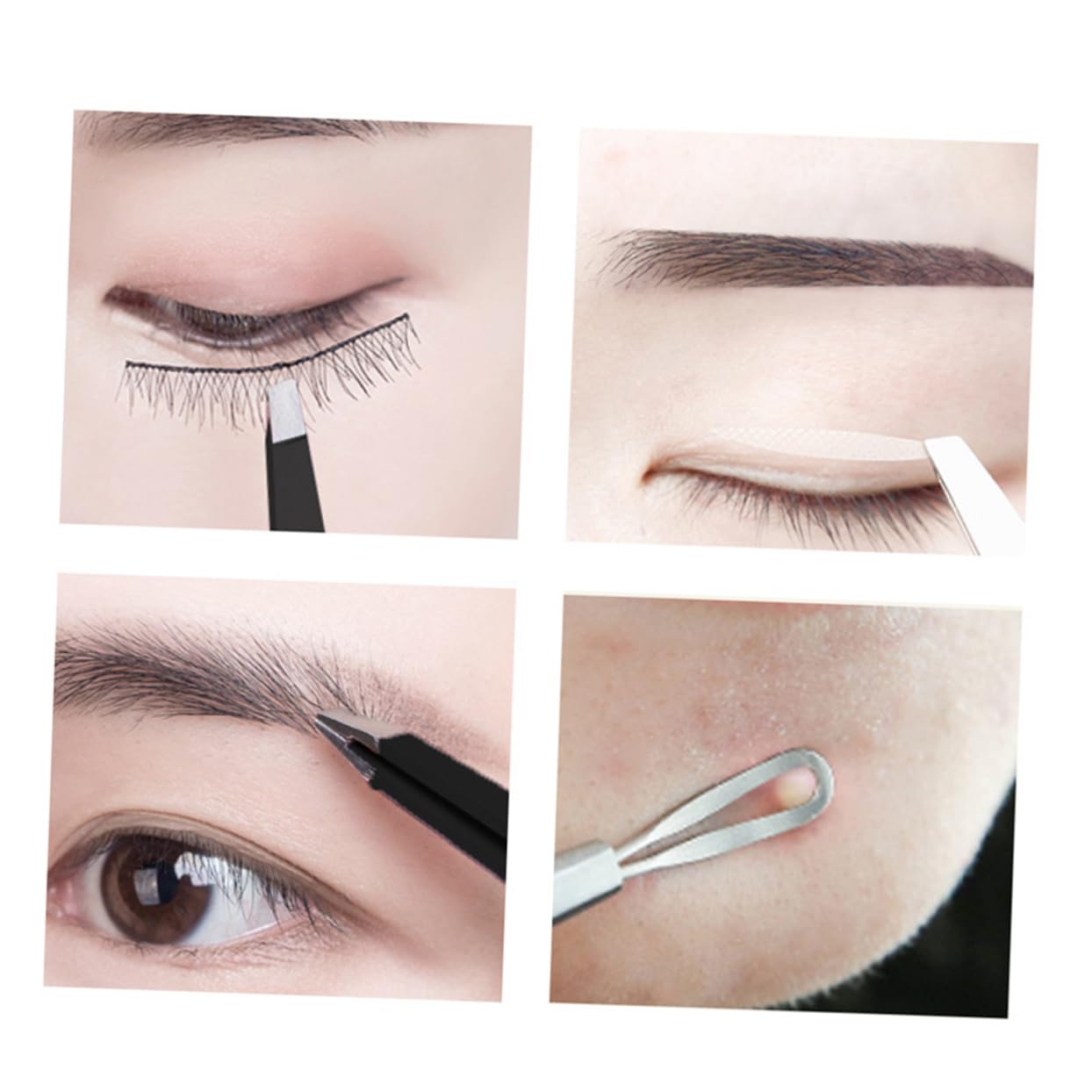 Hemoton 1pc Professional Stainless Steel Makeup Tweezers - Eyebrow, Eyelash & Facial Hair Tweezers for Precise Grooming | Perfect for Salon, Home Use & Travel Beauty Kit