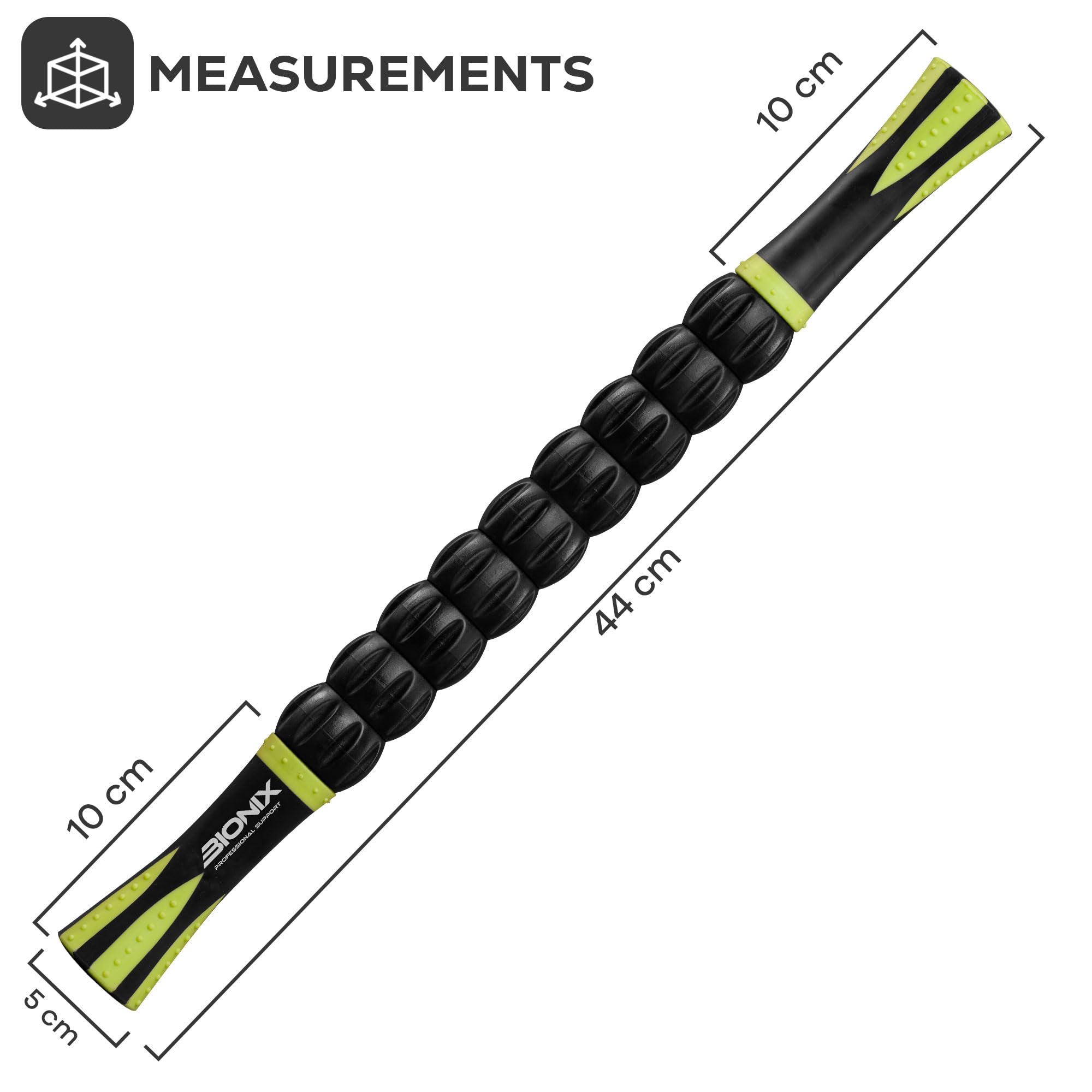 Bionix Deep Tissue Massage Roller Stick - 360° Muscle Roller for Trigger Points, Soreness & Tightness Relief, Myofascial Release and Recovery, Leg Calf Massager for Athletes, Runners, Yoga & Post-Workout Recovery (Green)