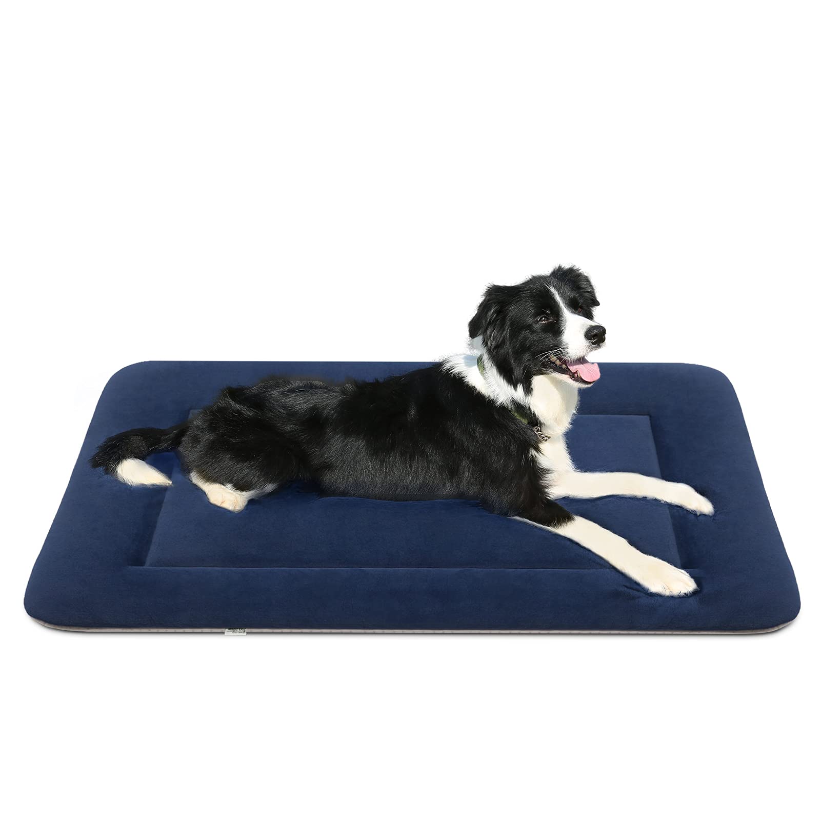 Magic Dog Soft Medium Dog Bed Crate Pad Mat 36 Inches - Machine Washable Pet Bed with Non-Slip Bottom, Dark Blue - Perfect for Kennels, Crates & Home Use for Medium Dogs