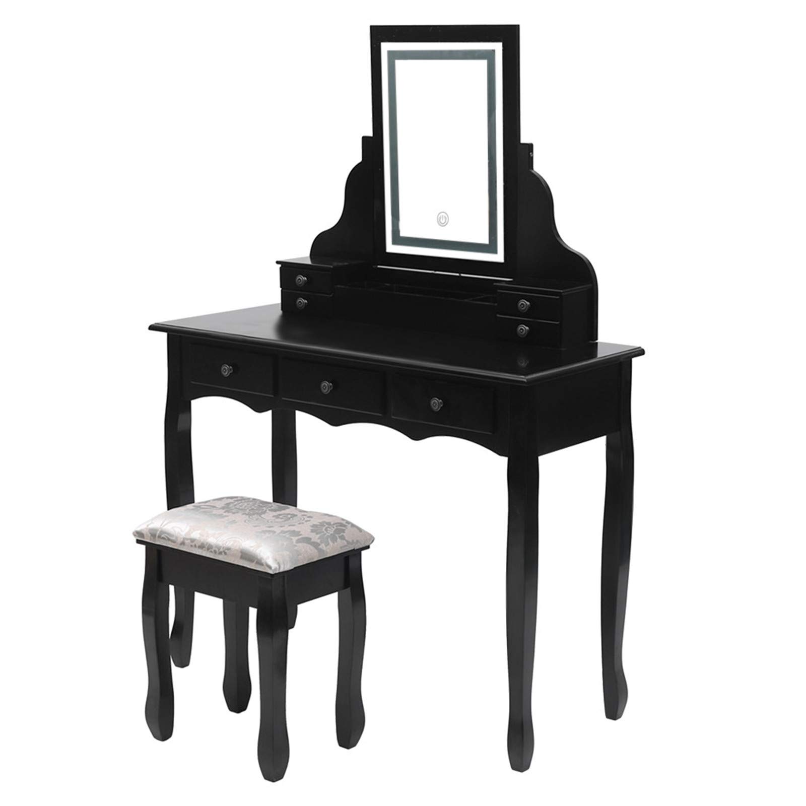 TOHOSP LED Vanity Makeup Table Set with Dimming Mirror - Adjustable Brightness Dressing Table with Screen for Bedroom, Bathroom & Salon Use