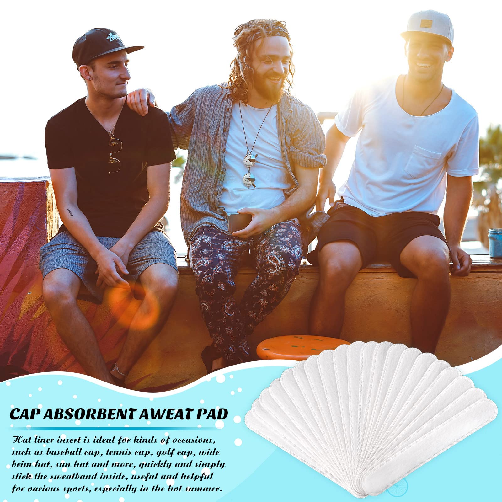 30 Pcs Disposable Hat Sweat Liners for Men & Women - Moisture Wicking Sweatbands for Baseball, Golf & Sports - Keep Hats Fresh & Dry During Workouts & Outdoor Activities