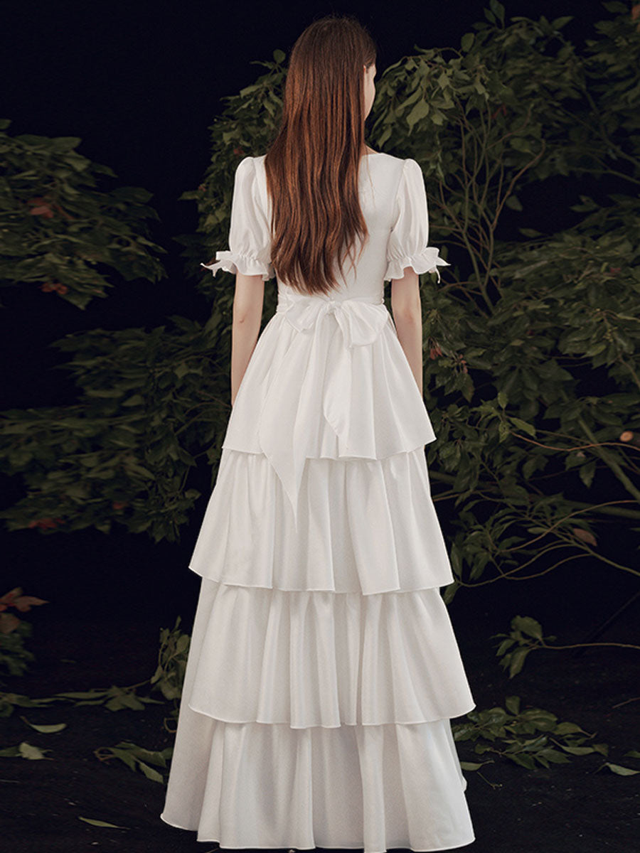 Elegant Ivory Long Prom Dress - White Bridesmaid Gown for Formal Events, Weddings & Evening Parties