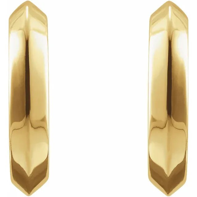 14K Gold Knife Edge Hoop Earrings for Women - Dainty Thin Edge Huggie Hoops - Minimalist Everyday Jewelry for Work, Date Night & Special Occasions