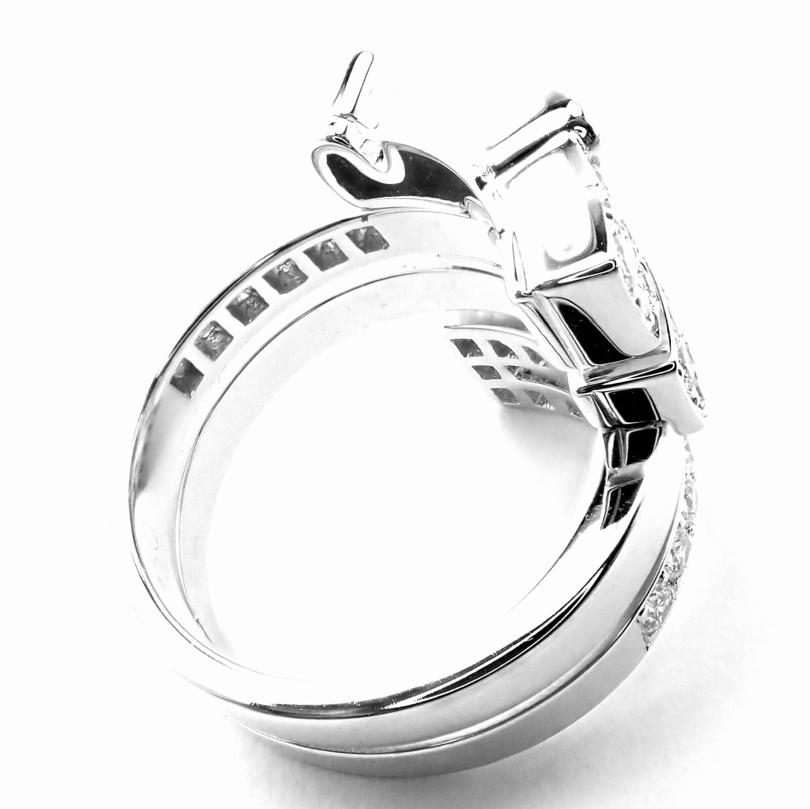 Authentic Cartier Le Baiser Du Dragon 18k White Gold Diamond Ruby Ring - Luxury Jewelry for Women, Elegant Gift for Anniversary & Special Occasions