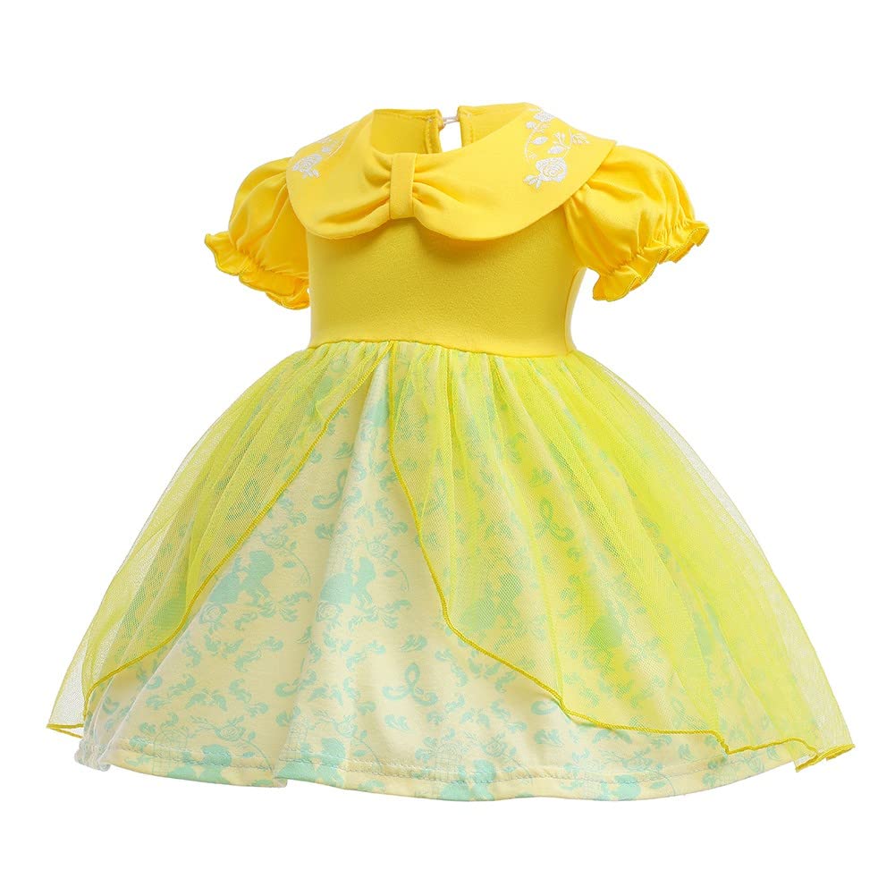 REXREII Girls Princess Costume Halloween Christmas Birthday Party Dress - Elegant Midi Tulle Gown for Carnival, Pageant, Dress Up & Special Occasions