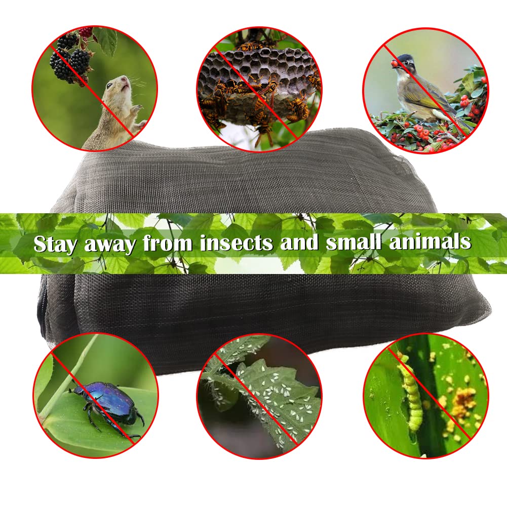 Large Black Fruit Tree Netting Cover with Zipper - 71